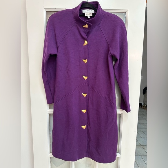 Vintage Peter Noviello Neiman Marcus Purple Wool 70’s 60’s Jacket Coat Size 4 S - Picture 1 of 9